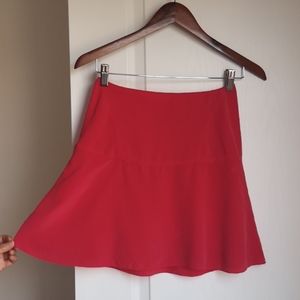 Wilfred Fuschia Red Pure Silk Mini Skirt